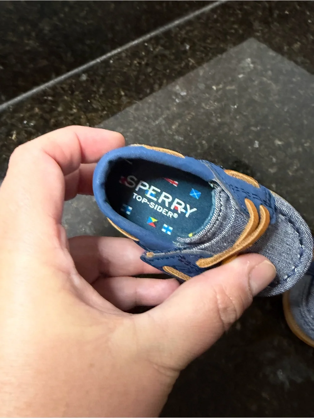 SPERRY Top-Sider Blue Chambray Boat Shoes Infant size 1
